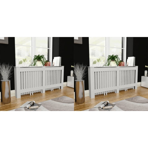 2 couvercles de radiateur VidaXL en MDF blanc de 67.7 po