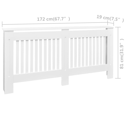 vidaXL Radiator Covers 2 pcs White MDF 67.7"