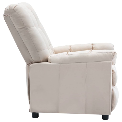 vidaXL Recliner Cream Fabric