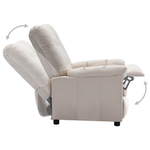 vidaXL Recliner Cream Fabric