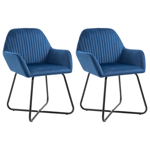 VIDAXL  Dining Chairs 2 PCs Blue Velvet