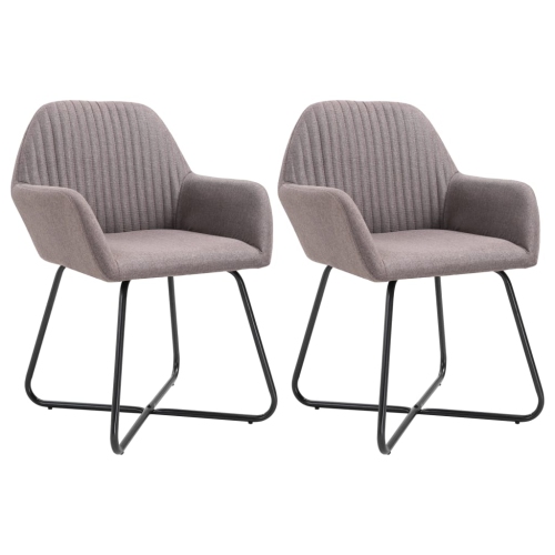 VIDAXL  Dining Chairs 2 PCs Taupe Fabric
