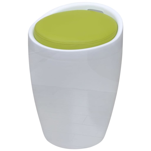 VIDAXL  Stool White And Faux Leather In Green