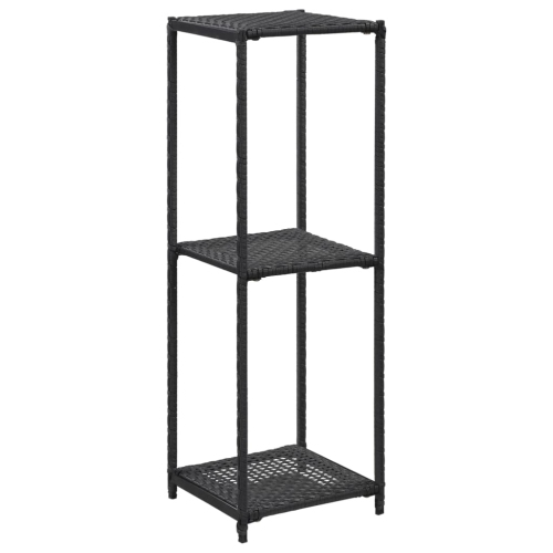 VIDAXL  Storage Shelf Black 11.8"x11.8"x35.4" Poly Rattan