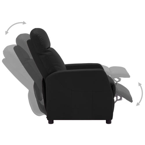vidaXL Reclining Chair Black Faux Leather