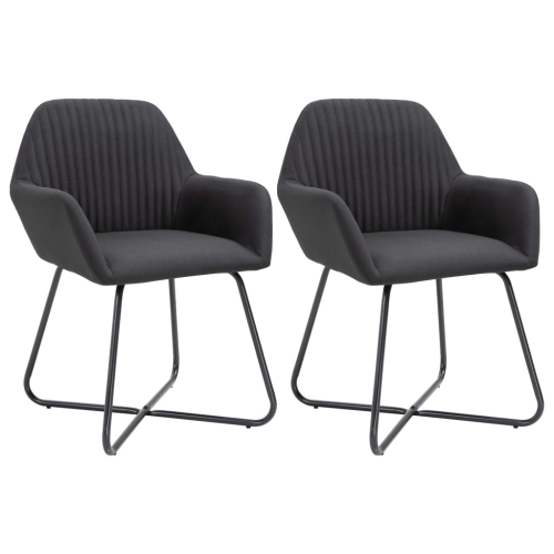 VIDAXL  Dining Chairs 2 PCs Fabric In Black