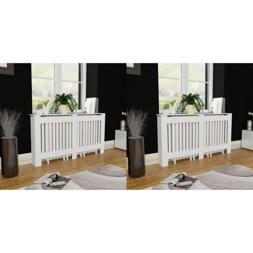 2 couvercles de radiateur VidaXL en MDF blanc de 59.8 po