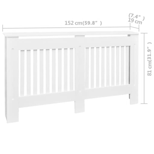 vidaXL Radiator Covers 2 pcs White MDF 59.8"