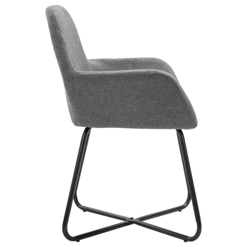 vidaXL Dining Chairs 2 pcs Dark Gray Fabric