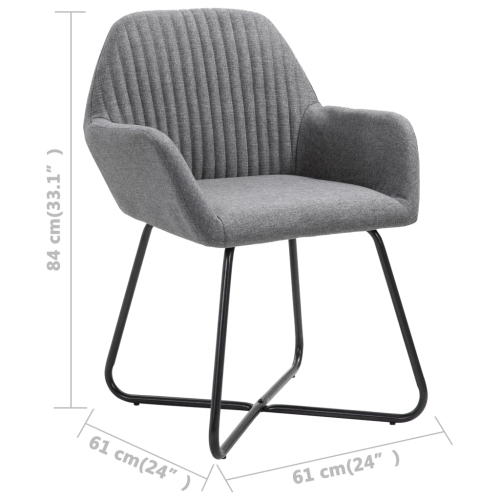 vidaXL Dining Chairs 2 pcs Dark Gray Fabric