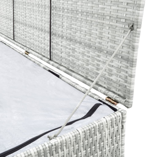 vidaXL Patio Storage Box Light Gray 59.1"x39.4"x39.4" Poly Rattan