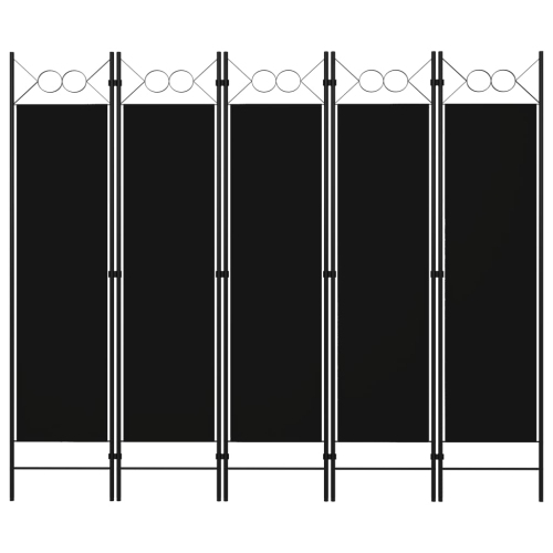 VIDAXL  5-Panel Room Divider 78.7"x70.9" In Black