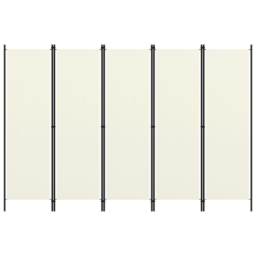 VIDAXL  5-Panel Room Divider Cream White 98.4"x70.9"