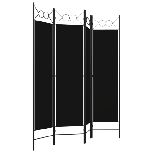 vidaXL 4-Panel Room Divider Black 63"x70.9"