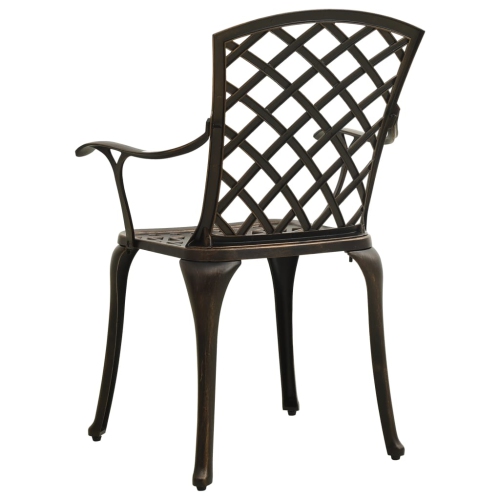 vidaXL Patio Chairs 2 pcs Cast Aluminum Bronze