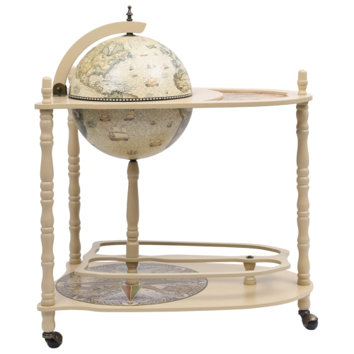 vidaXL Freestanding Globe Bar Wind Stand Eucalyptus Wood Green