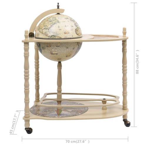vidaXL Freestanding Globe Bar Wind Stand Eucalyptus Wood Green