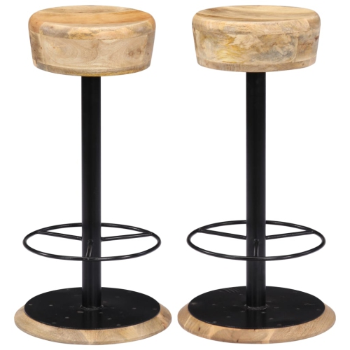 VIDAXL  Bar Stools 2 PCs Solid Wood In Mango