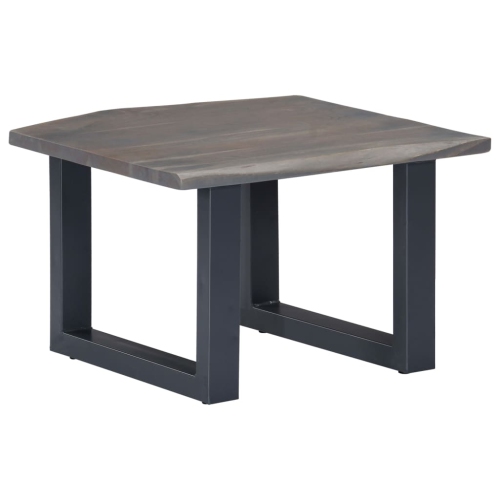vidaXL Coffee Table with Live Edges Gray 23.6"x23.6"x15.7"