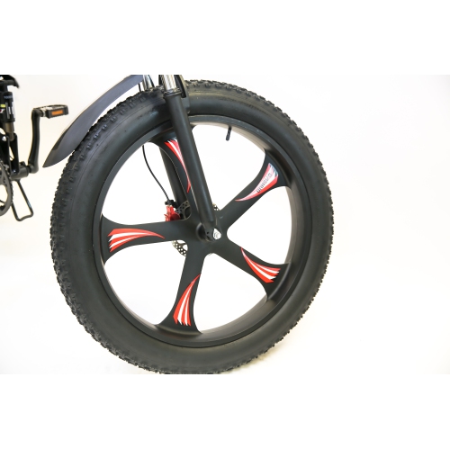 Victorian Panasonic Battery 5 Spoke Rim 1000W Fat Tire Folding Electric Bike X2 Plus- Red