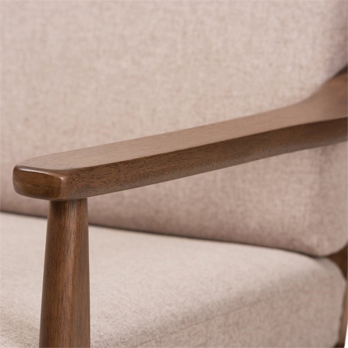 Bowery Hill Fabric Sofa in Light Brown and Walnut Brown