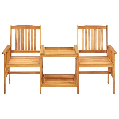 vidaXL Patio Chairs with Tea Table 62.5"x24"x36.2" Solid Acacia Wood