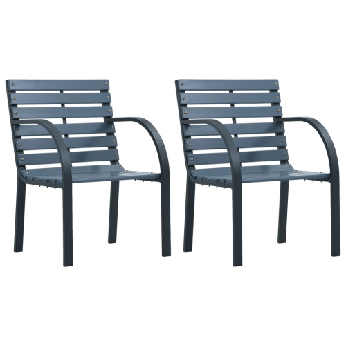 Chaises de patio VidaXL, 2 pièces, bois gris