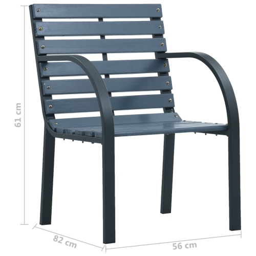 Chaises de patio VidaXL, 2 pièces, bois gris