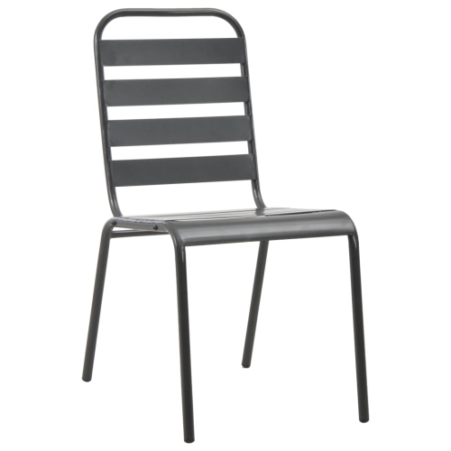 vidaXL Stackable Patio Chairs 2 pcs Steel Gray