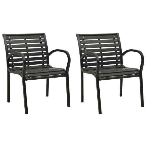 VIDAXL  Patio Chairs 2 PCs Steel And Wpc In Black