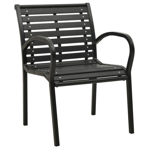 vidaXL Patio Chairs 2 pcs Steel and WPC Black