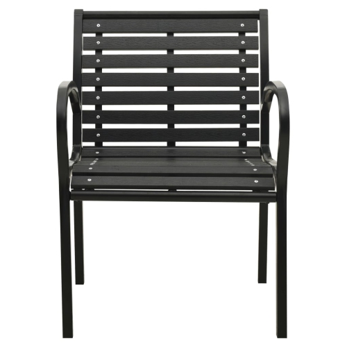 vidaXL Patio Chairs 2 pcs Steel and WPC Black