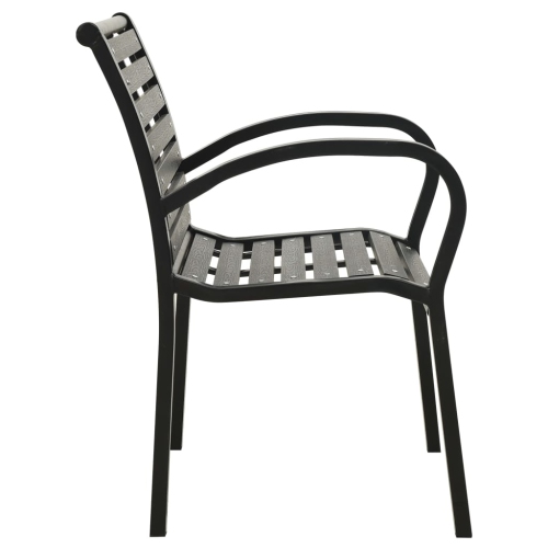 vidaXL Patio Chairs 2 pcs Steel and WPC Black