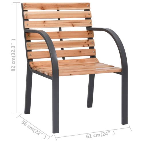 vidaXL Patio Chairs 2 pcs Wood