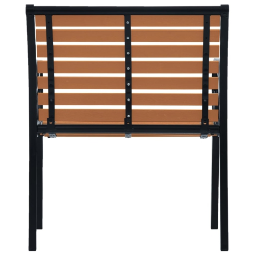 vidaXL Patio Chairs 2 pcs Steel and WPC Black and Brown