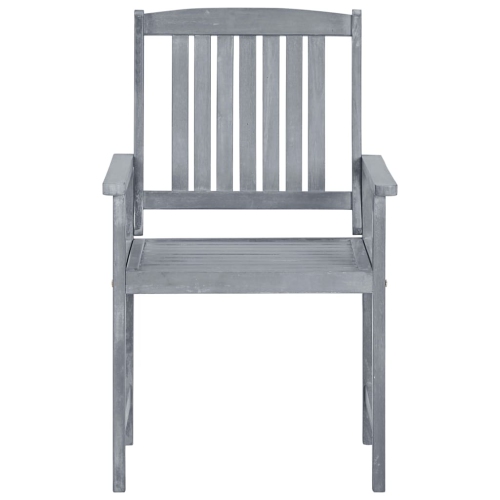 vidaXL Patio Chairs 2 pcs Gray Solid Acacia Wood