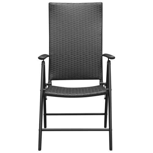 vidaXL Patio Chairs 4 pcs Poly Rattan Black
