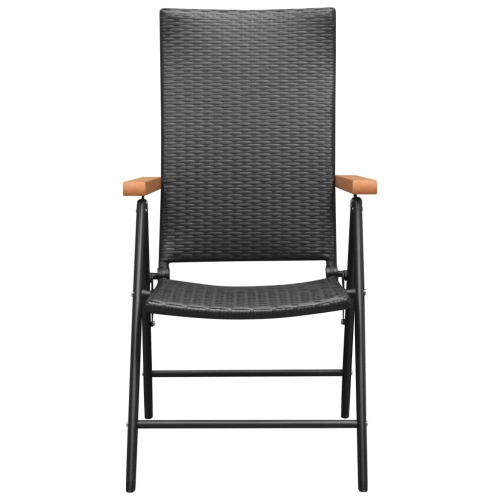 Chaises de patio VidaXL en poly rotin noir, 4 pièces