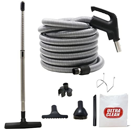 ULTRA CLEAN  Central Vacuum Accessories Kit With Low-Voltage Hose On/off Control At The Handle, Floor Brush And Accessories for Hard Surfaces (35 Ft)