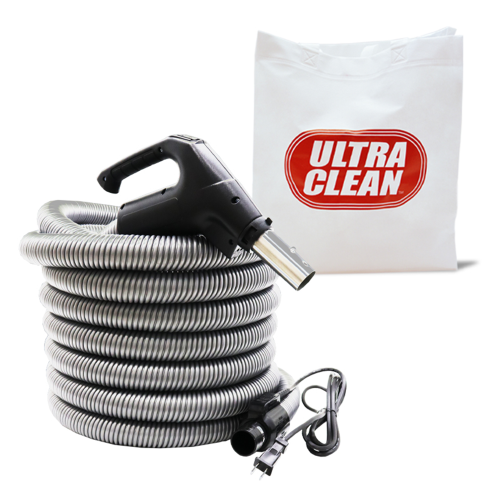 ACCESSOIRES de luxe POUR tapis à aspirateur central ULTRA CLEAN avec tuyau haute tension, 6 brosses à tapis électriques réglables, brosse à plancher