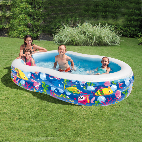 Ocean 8 Kids Outdoor Swimming Pool 5.7ft x 3.5ft x 1.5ft (L x W x H) - Children's Paddling Pool - Kiddie Pool for Garden/Backyard