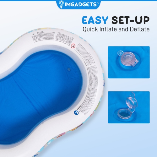 Ocean 8 Kids Outdoor Swimming Pool 5.7ft x 3.5ft x 1.5ft (L x W x H) - Children's Paddling Pool - Kiddie Pool for Garden/Backyard