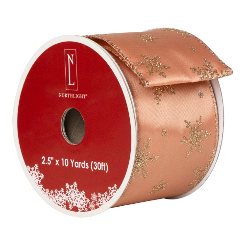 Gold Sparkling Stars Christmas Wired Craft Ribbon 2.5" x 10 Yards