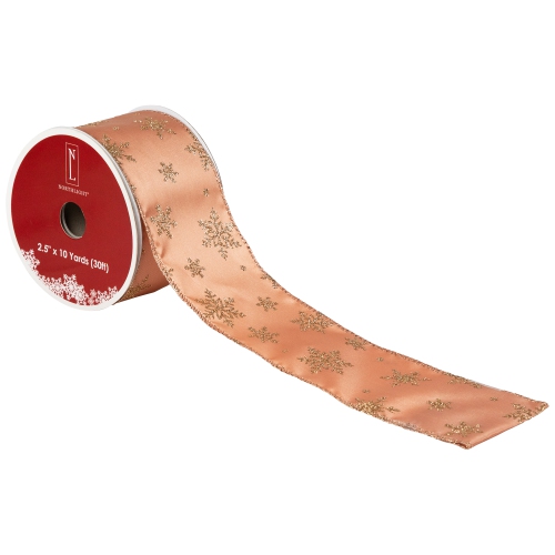 Gold Sparkling Stars Christmas Wired Craft Ribbon 2.5" x 10 Yards