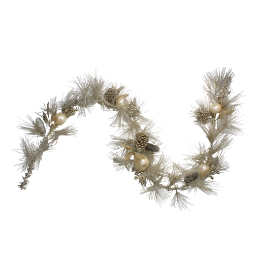 NORTHLIGHT  6.5' X 9" Pomegranate And Apple Pine Needle Artificial Christmas Garland - Unlit