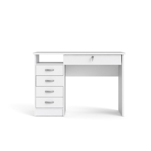 Tvilum Walden Transitional 5 Drawer Writing Desk in White