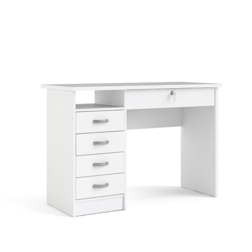 Tvilum Walden Transitional 5 Drawer Writing Desk in White