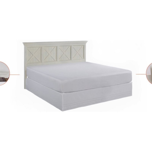 Homestyles Seaside Lodge Wood King Headboard in Off White