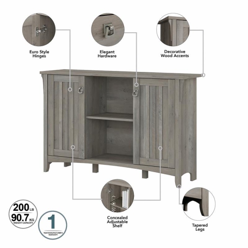 Bowery Hill Furniture Salinas Accent Storage Cabinet in Driftwood Gray