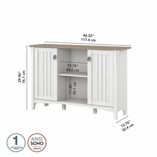 Salinas Accent Storage Cabinet with Doors in White/Shiplap - Engineered Wood